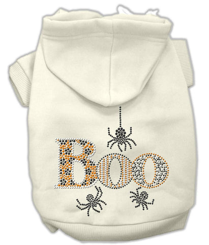 Boo Rhinestone Hoodies Cream XXXL(20)