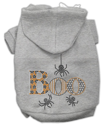 Boo Rhinestone Hoodies Grey Xxxl(20)