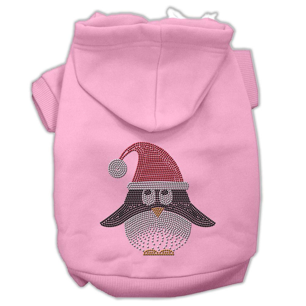 Santa Penguin Rhinestone Hoodies Pink L (14)