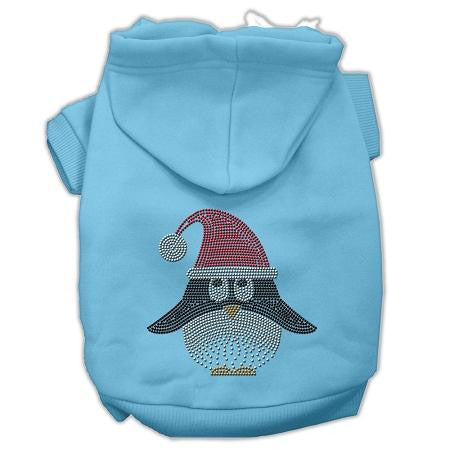 Santa Penguin Rhinestone Hoodies Baby Blue XL (16)