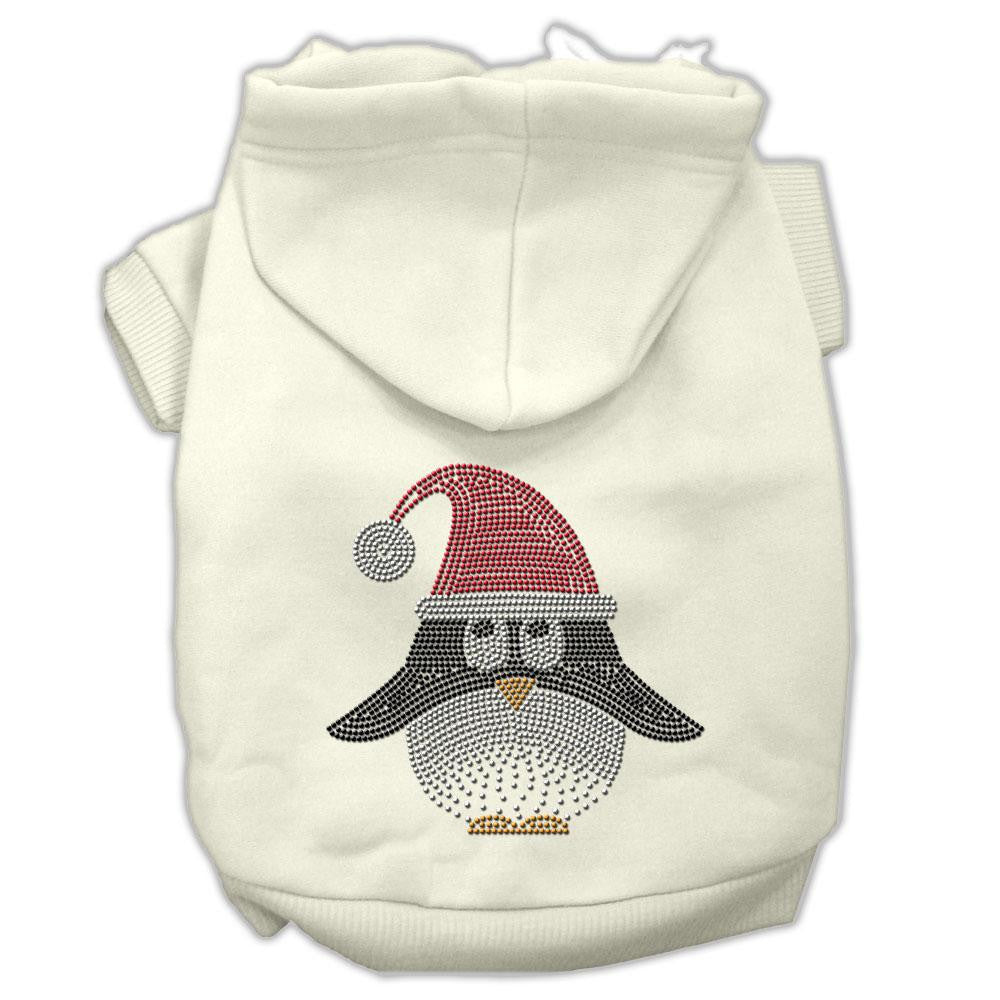 Santa Penguin Rhinestone Hoodies Cream XS (8)