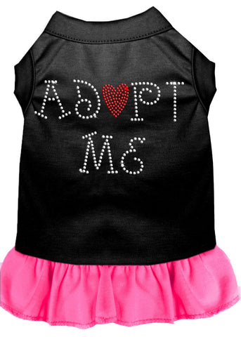 Adopt Me Rhinestone Dress Black With Bright Pink Lg (14)