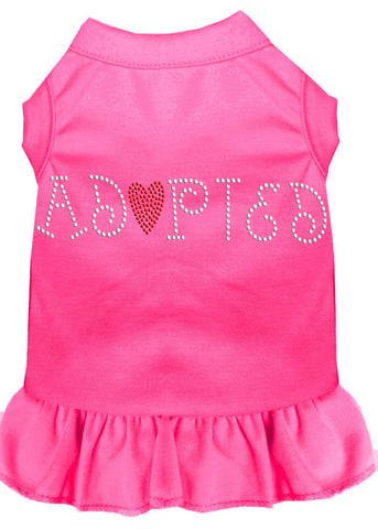 Adopted Rhinestone Dress Bright Pink Med (12)