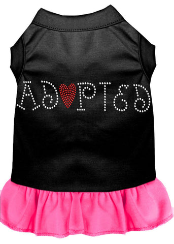 Adopted Rhinestone Dress Black With Bright Pink Xs (8)