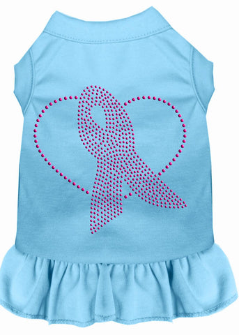 Pink Ribbon Rhinestone Dress Baby Blue Med (12)