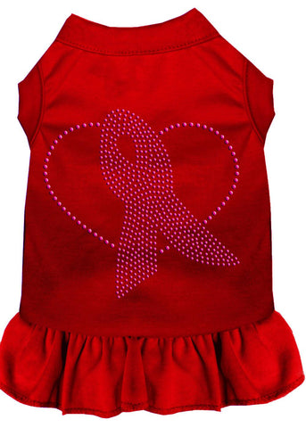 Pink Ribbon Rhinestone Dress Red Med (12)