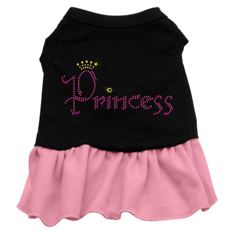 Princess Rhinestone Dress Black with Pink Lg (14)