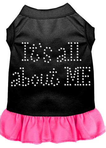 Rhinestone All About Me Dress Black With Bright Pink Lg (14)