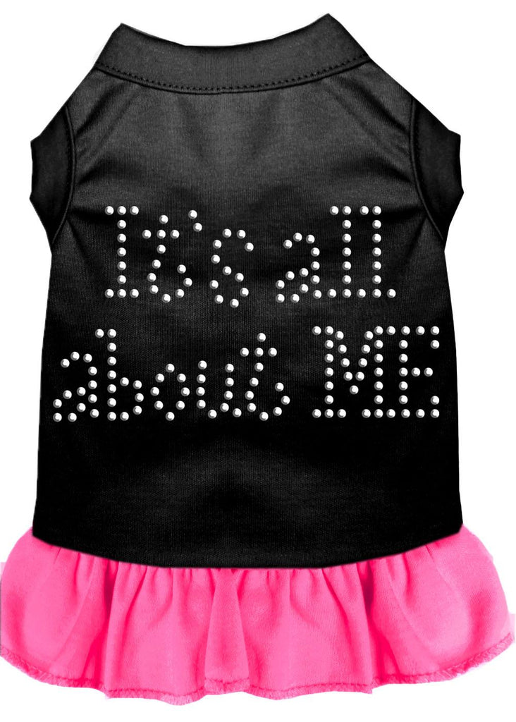 Rhinestone All About Me Dress Black With Bright Pink Xs (8)