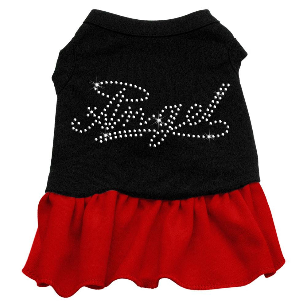 Rhinestone Angel Dress   Black with Red Lg (14)