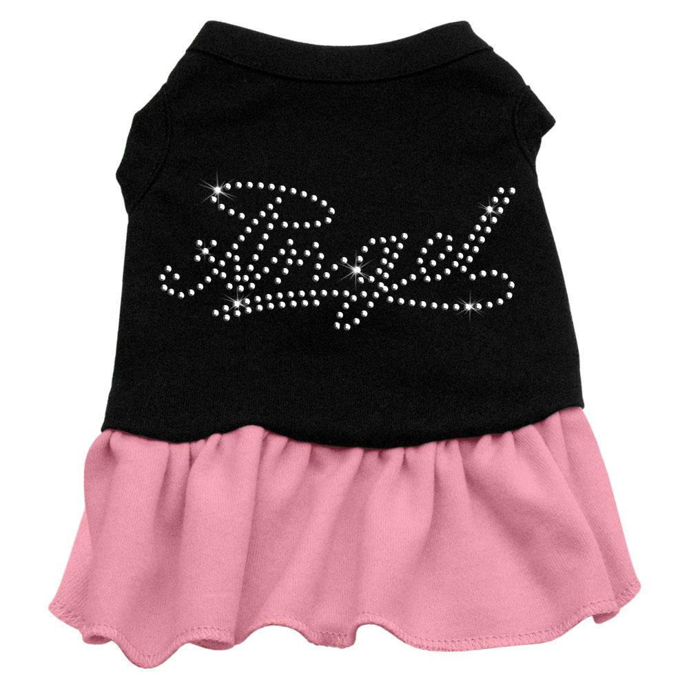 Rhinestone Angel Dress   Black with Pink XS (8)