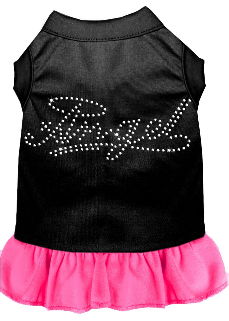 Rhinestone Angel Dress Black With Bright Pink Xxl (18)