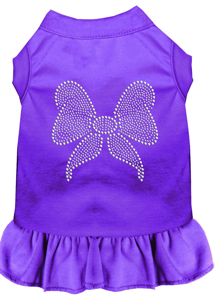 Rhinestone Bow Dress Purple Lg (14)