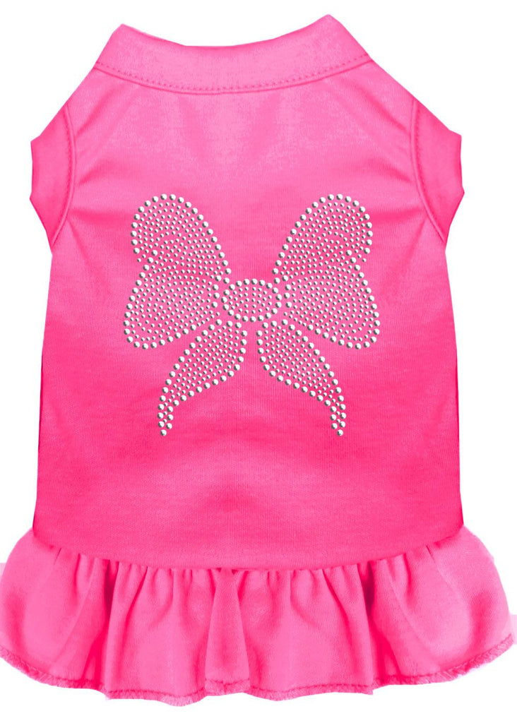 Rhinestone Bow Dress Bright Pink Med (12)