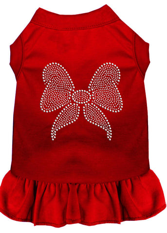 Rhinestone Bow Dress Red Med (12)