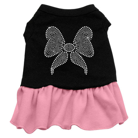 Rhinestone Bow Dresses Black with Pink Sm (10)