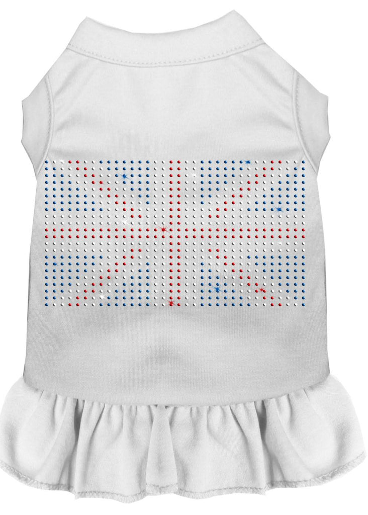 Rhinestone British Flag Dress White 4x (22)