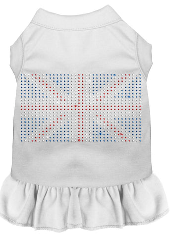 Rhinestone British Flag Dress White Med (12)