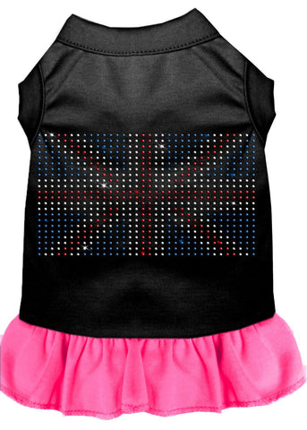 Rhinestone British Flag Dress Black With Bright Pink Sm (10)