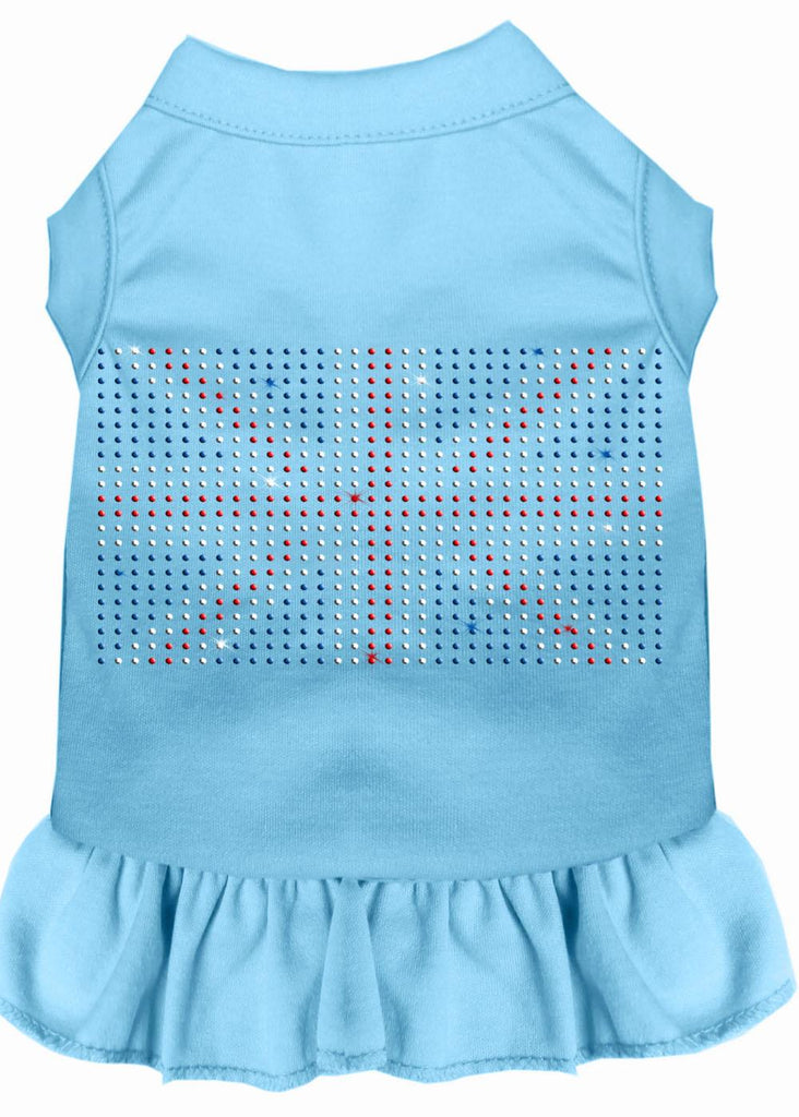 Rhinestone British Flag Dress Baby Blue Xs (8)