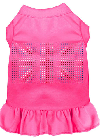 Rhinestone British Flag Dress Bright Pink Xs (8)