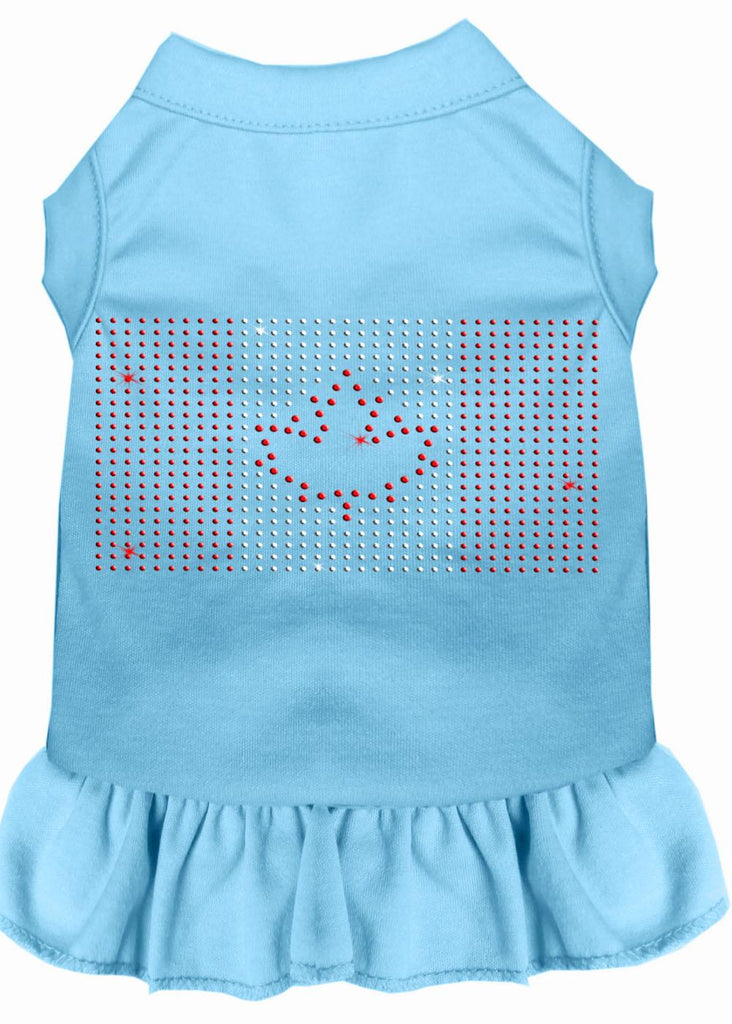 Rhinestone Canadian Flag Dress Baby Blue Lg (14)