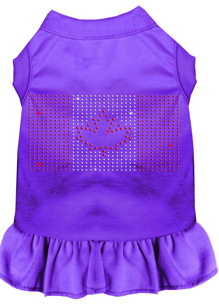 Rhinestone Canadian Flag Dress Purple Sm (10)