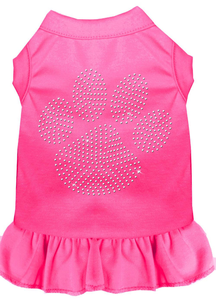 Rhinestone Clear Paw Dress Bright Pink 4x (22)