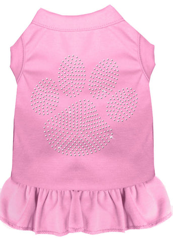 Rhinestone Clear Paw Dress Light Pink 4x (22)