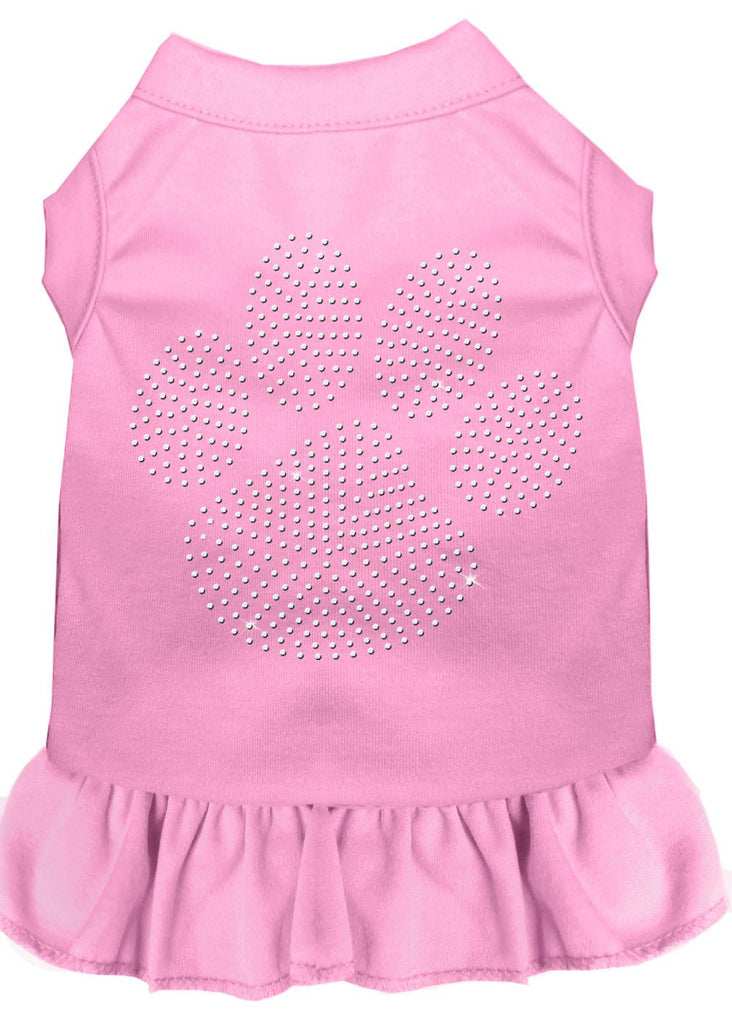 Rhinestone Clear Paw Dress Light Pink Sm (10)