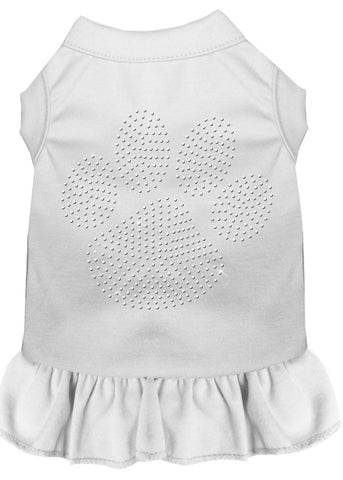 Rhinestone Clear Paw Dress White Sm (10)