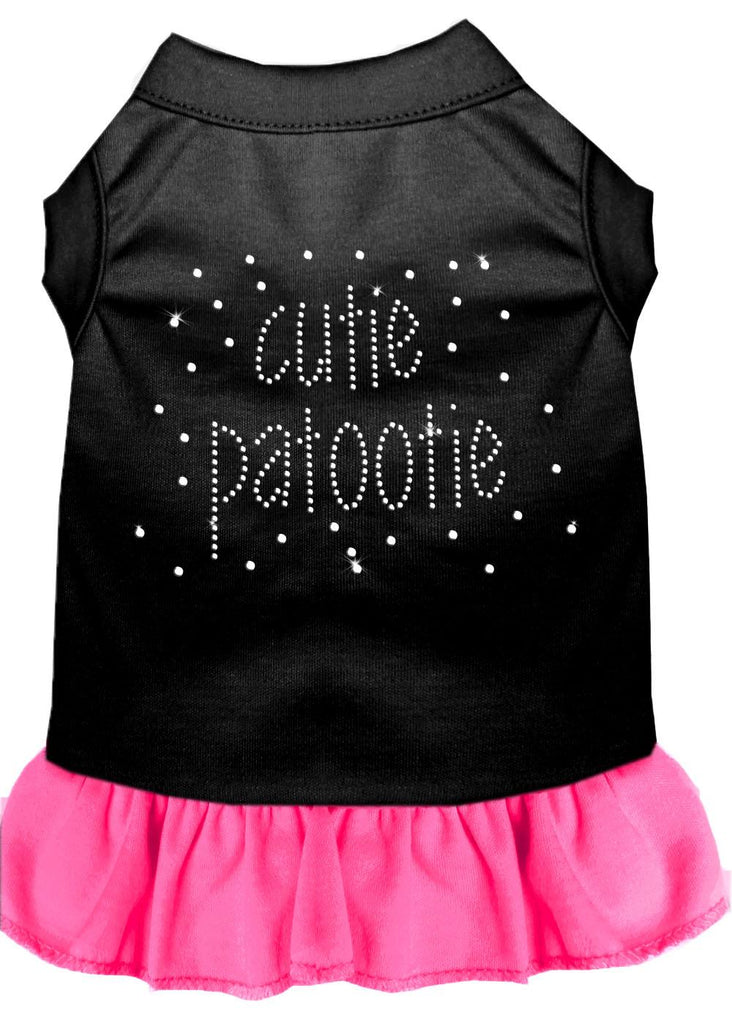 Rhinestone Cutie Patootie Dress Black With Bright Pink Lg (14)