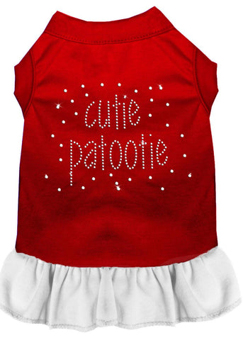 Rhinestone Cutie Patootie Dress Red With White Med (12)