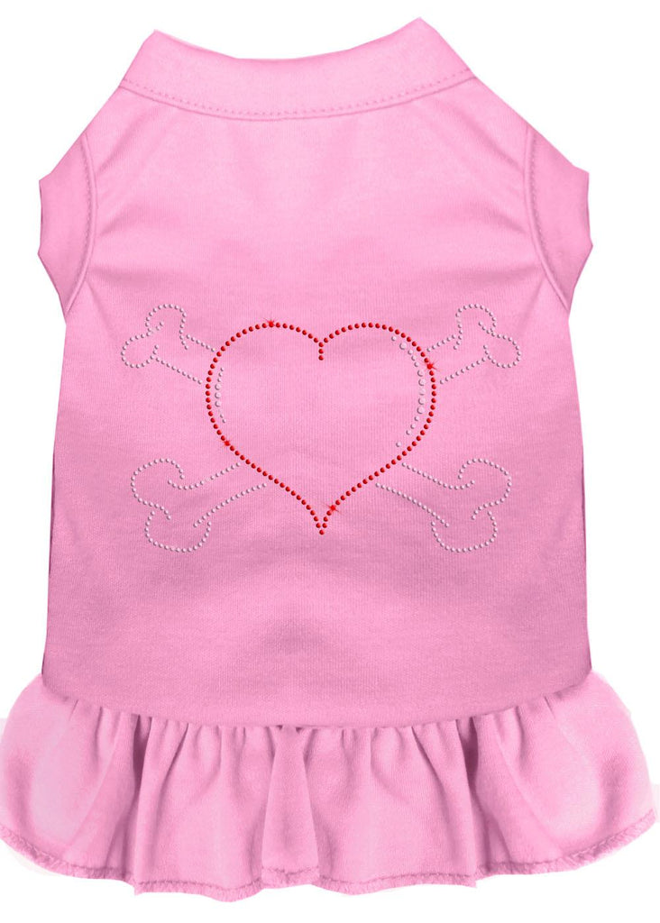 Rhinestone Heart And Crossbones Dress Light Pink 4x (22)