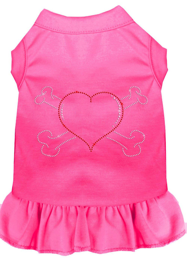 Rhinestone Heart And Crossbones Dress Bright Pink Lg (14)