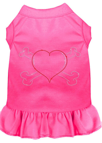 Rhinestone Heart And Crossbones Dress Bright Pink Med (12)