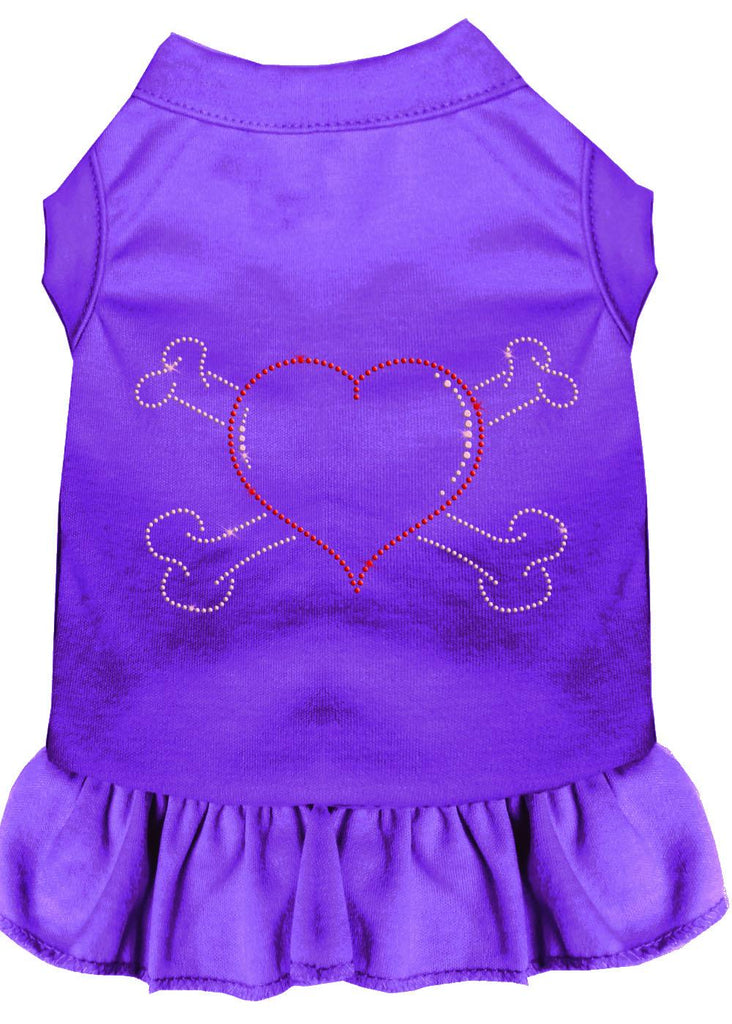 Rhinestone Heart And Crossbones Dress Purple Med (12)