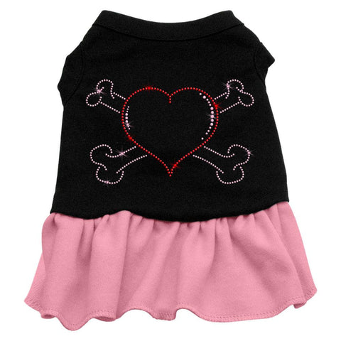 Rhinestone Heart and crossbones Dress Black with Pink Sm (10)