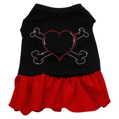 Rhinestone Heart and crossbones Dress Black with Red XL (16)