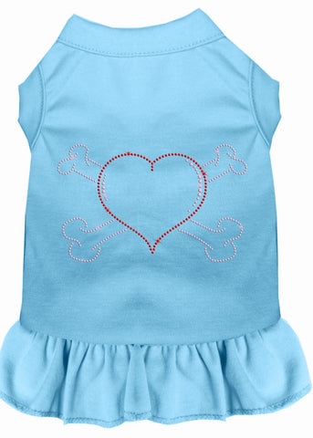 Rhinestone Heart And Crossbones Dress Baby Blue Xs (8)