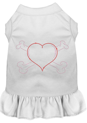 Rhinestone Heart And Crossbones Dress White Xs (8)