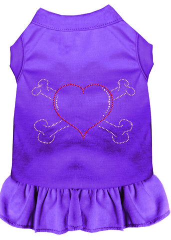 Rhinestone Heart And Crossbones Dress Purple Xxl (18)