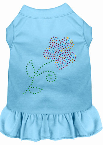 Rhinestone Multi Flower Dress Baby Blue Lg (14)