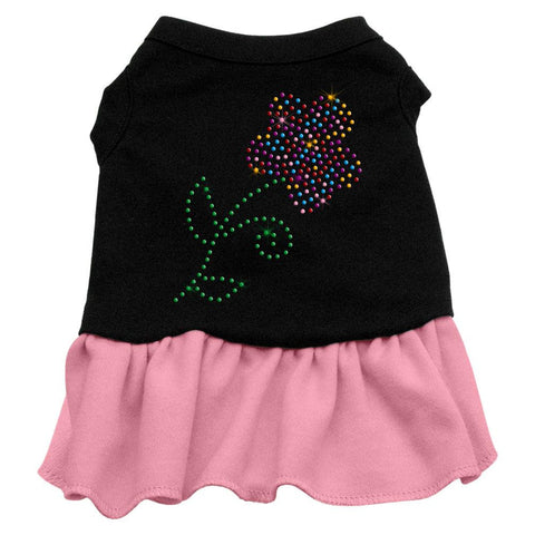 Rhinestone Multi Flower Dress Black with Pink Sm (10)