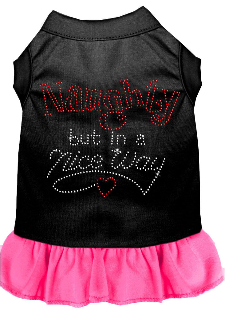 Rhinestone Naughty But In A Nice Way Dress Black With Bright Pink Sm (10)