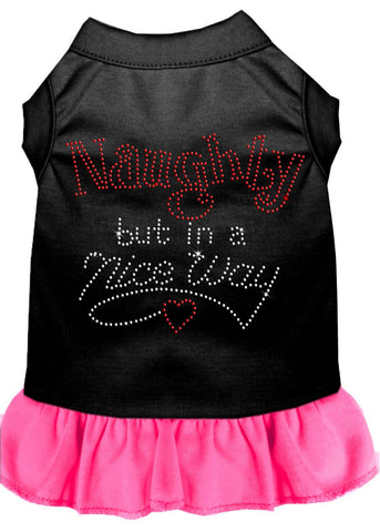 Rhinestone Naughty But In A Nice Way Dress Black With Bright Pink Xxl (18)