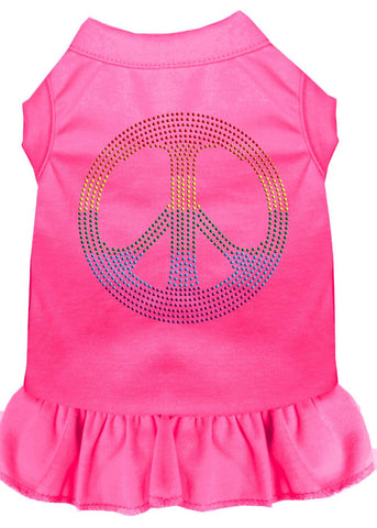 Rhinestone Rainbow Peace Dress Bright Pink 4x (22)