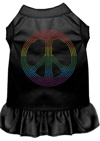 Rhinestone Rainbow Peace Dress Black Lg (14)