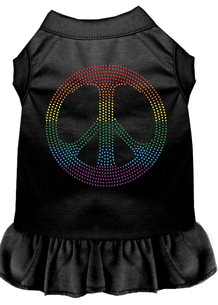 Rhinestone Rainbow Peace Dress Black Med (12)