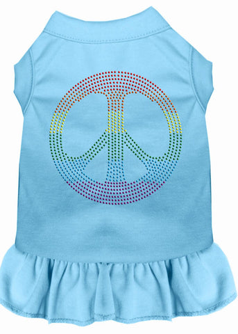 Rhinestone Rainbow Peace Dress Baby Blue Sm (10)